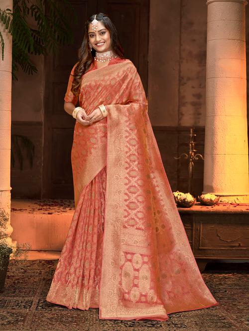 self design kanjivaram saree with blouse - 18589739 - Very Small Image - 1