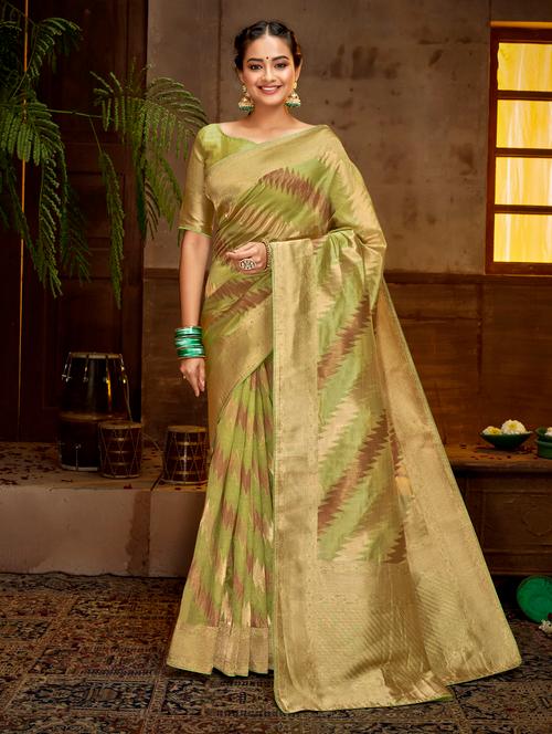 self design kanjivaram saree with blouse - 18589758 - Very Small Image - 1