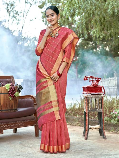 self design kanjivaram saree with blouse - 18589804 - Very Small Image - 1