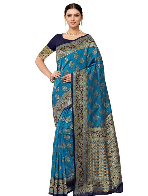 jacquard work banarasi saree - 18590710 - Very Small Image - 1