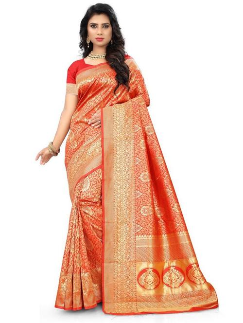 jacquard work banarasi saree with blouse - 18590711 - Very Small Image - 1