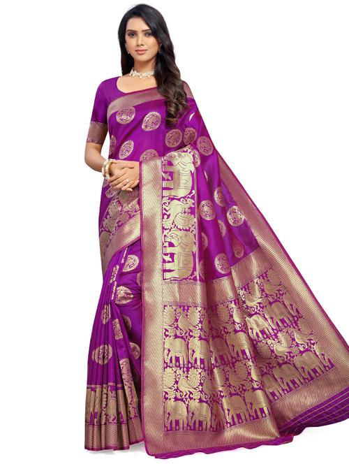 zari work banarasi saree with blouse - 18590754 - Very Small Image - 1