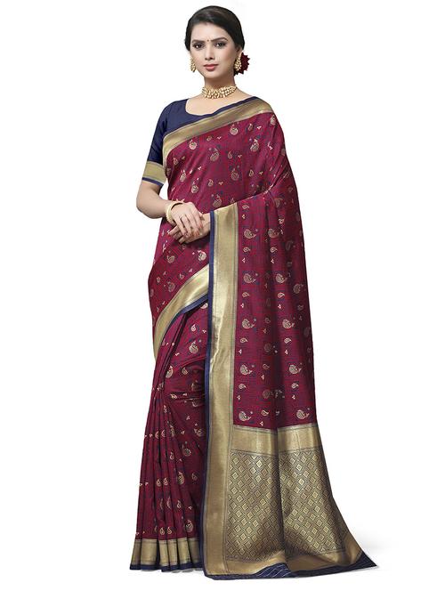 zari work banarasi saree with blouse - 18590755 - Very Small Image - 1