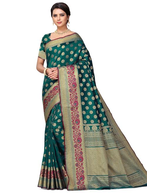 zari work banarasi saree with blouse - 18590760 - Very Small Image - 1