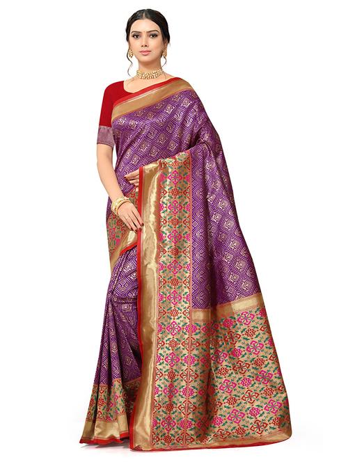 zari work banarasi saree with blouse - 18590766 - Very Small Image - 1