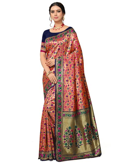zari work banarasi saree with blouse - 18590767 - Very Small Image - 1