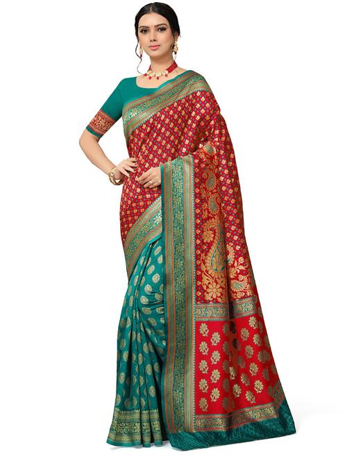 zari work banarasi saree with blouse - 18590771 - Very Small Image - 1
