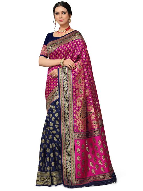 zari work banarasi saree with blouse - 18590774 - Very Small Image - 1