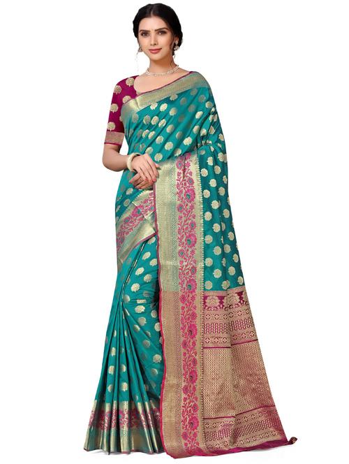 zari work banarasi saree with blouse - 18590783 - Very Small Image - 1