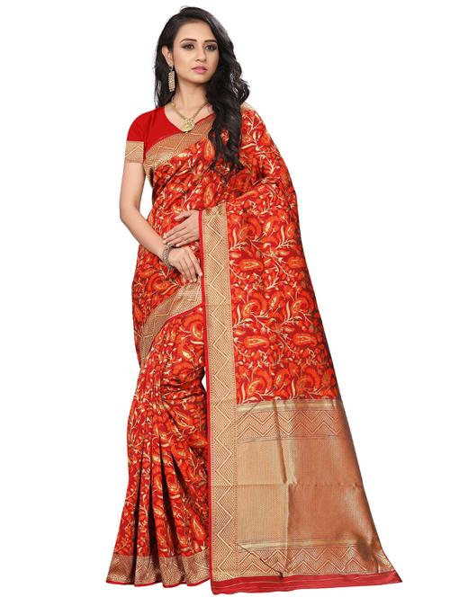 zari work jamdani saree with blouse - 18590789 - Very Small Image - 1