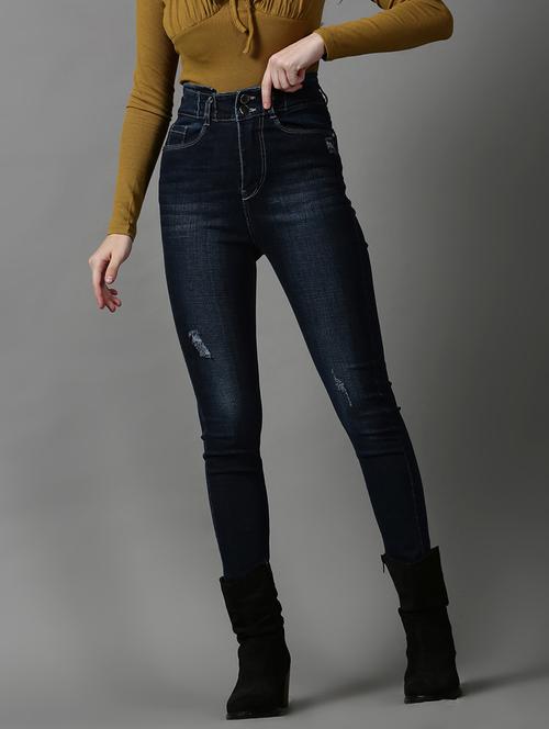 mid rise distressed denim jean - 18591003 - Very Small Image - 1