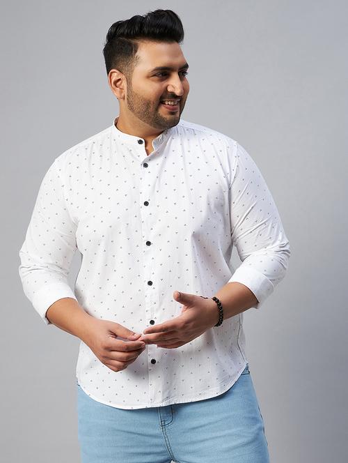 mens micro print casual shirt - 18591312 - Very Small Image - 1