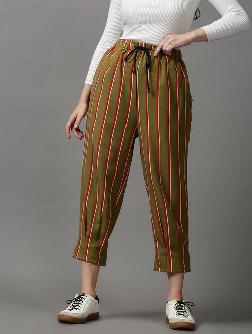 drawstring waist striped jogger - 18591550 - Very Small Image - 1