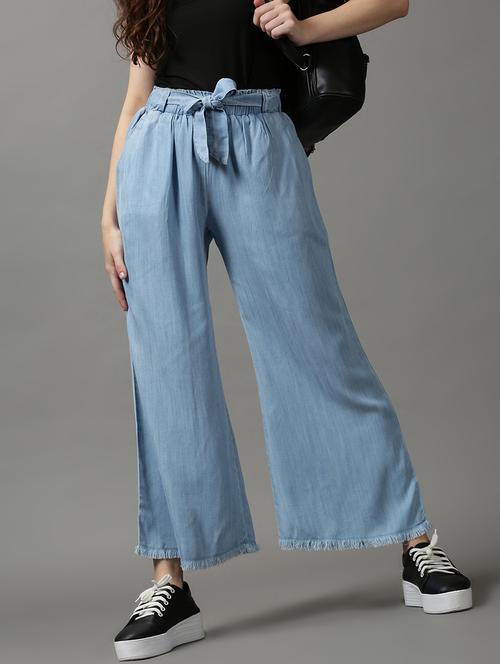 tie front wide leg trouser - 18591553 - Very Small Image - 1