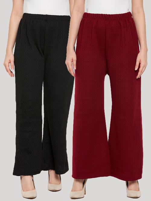 pack of 2 self design palazzo - 18591624 - Very Small Image - 1