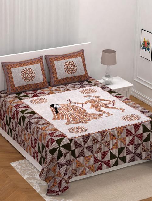 multi colored cotton bedsheet - 18591673 - Very Small Image - 1