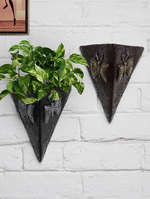 raised butterfly modern multicolor conical shape home decor flower pots set of 2 - 18591736 - Very Small Image - 1