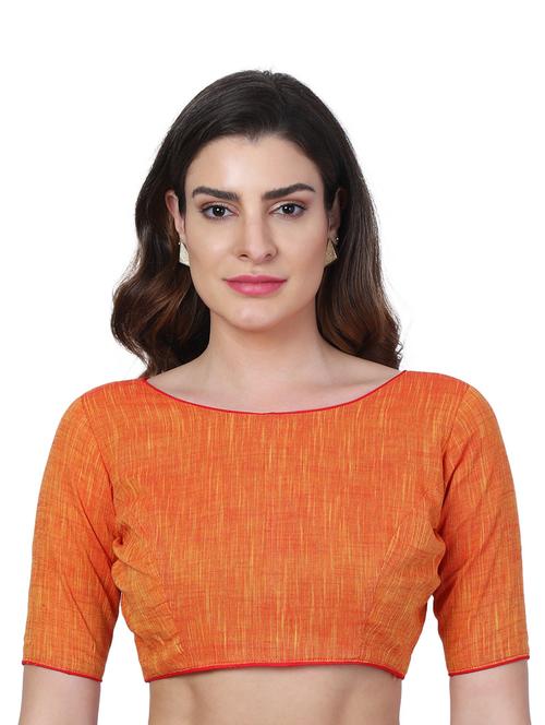 orange cotton regular blouse - 18592160 - Very Small Image - 1