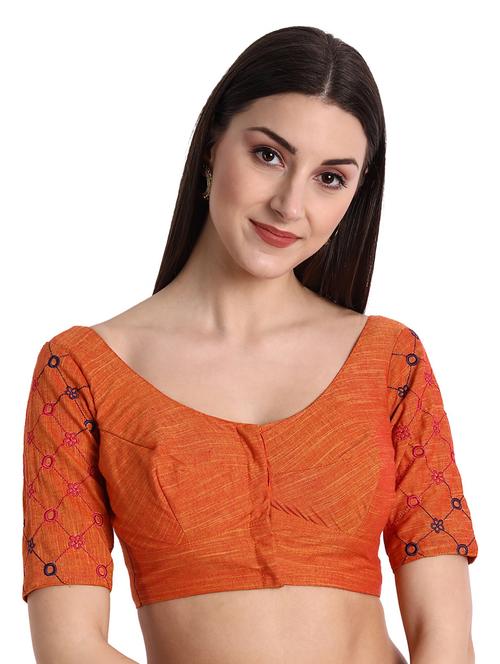 orange embroidered blouse - 18592185 - Very Small Image - 1