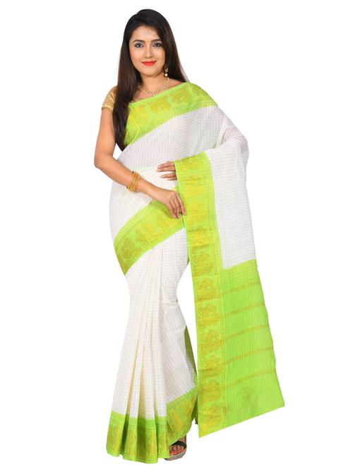 solid bordered saree with blouse - 18592408 - Very Small Image - 1