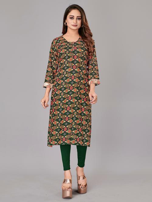 printed straight kurta - 18593590 - Very Small Image - 1
