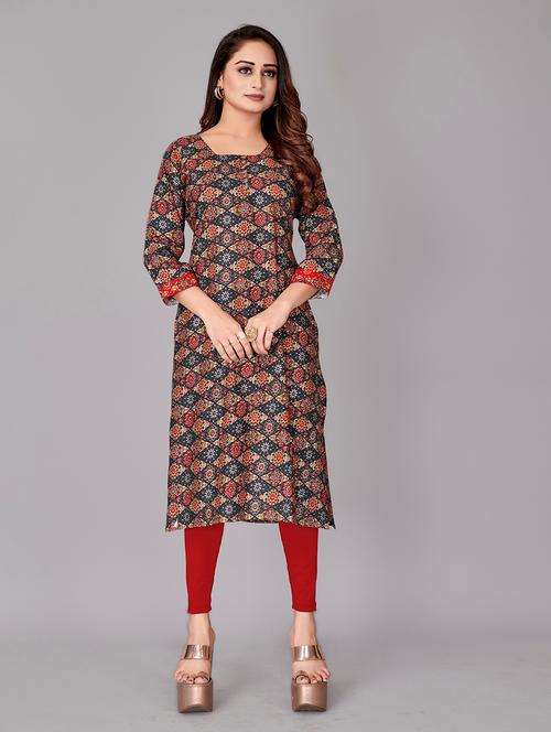 printed straight kurta - 18593591 - Very Small Image - 1