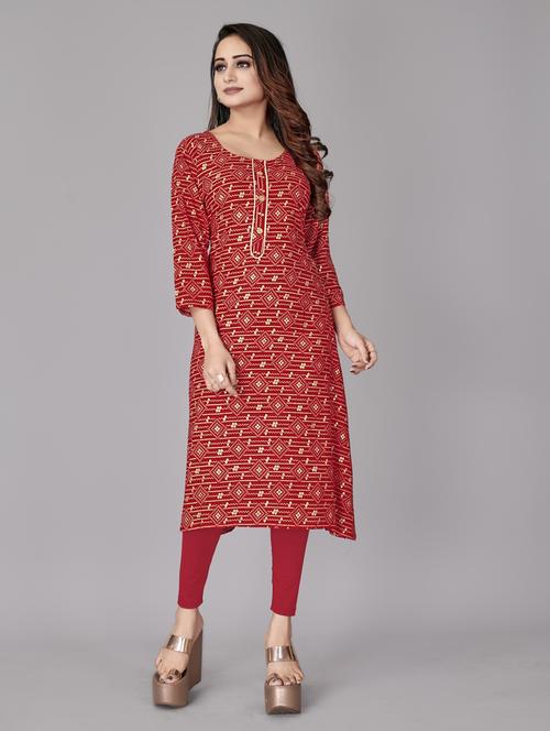 printed a-line kurta - 18593596 - Very Small Image - 1