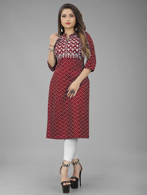 embroidered straight kurta - 18593604 - Very Small Image - 1