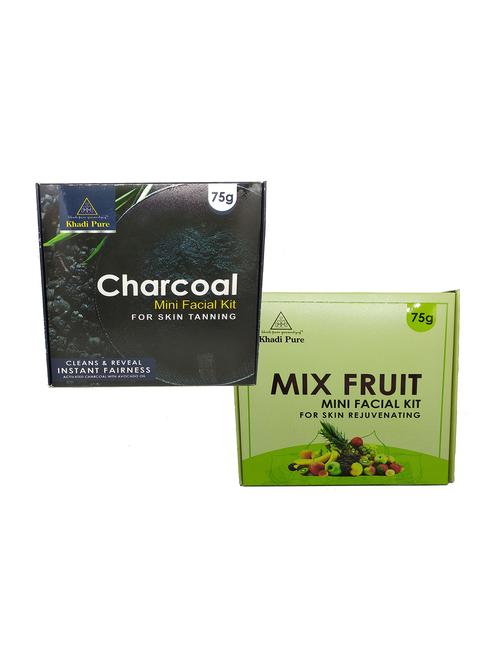 charcoal & mix fruit mini facial kit (combo) - 18595386 - Very Small Image - 1