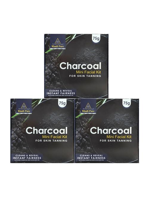 charcoal mini facial kit - 75g (set of 3) - 18595392 - Very Small Image - 1