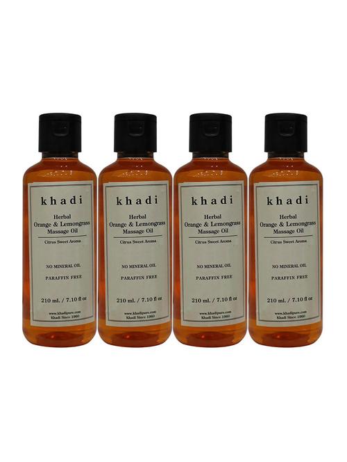 herbal orange & lemongrass massage oil paraffin-mineral oil free - 18595976 - Very Small Image - 1