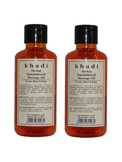 pure herbal sandalwood massage oil (pack of 2) - 18595977 - Very Small Image - 1