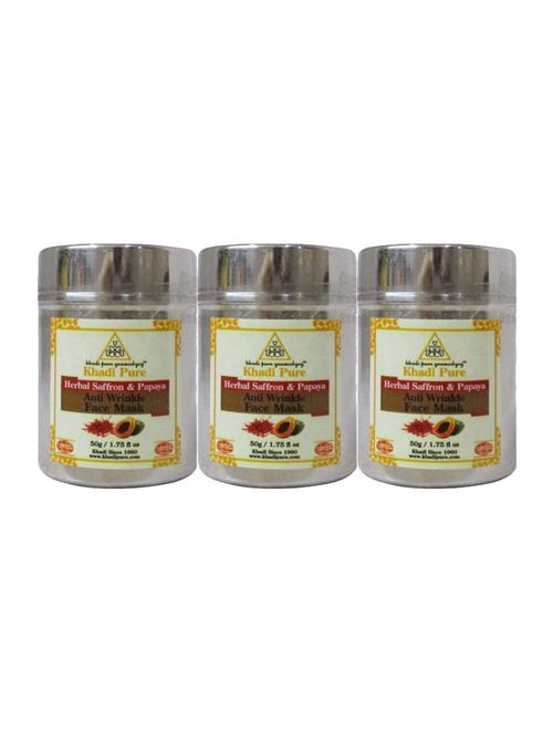 saffron & papaya anti wrinkle face mask - 50g (set of 3) - 18596172 - Very Small Image - 1