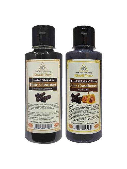 shikakai hair cleanser + shikakai & honey hair conditioner (combo) - 18596346 - Very Small Image - 1