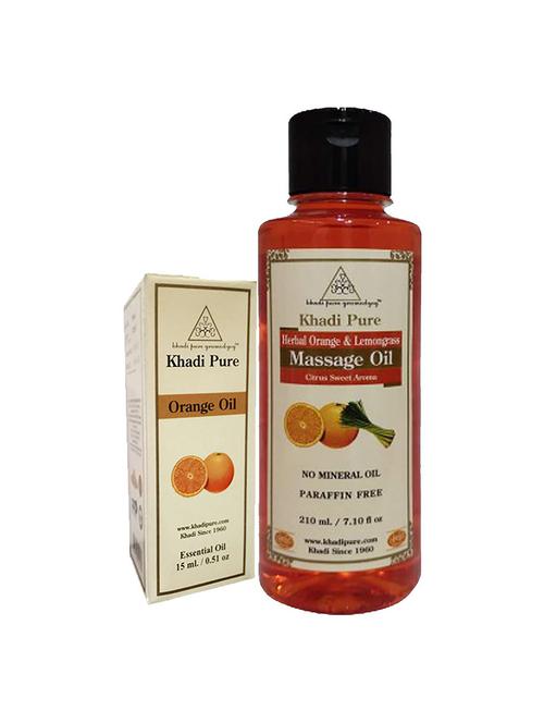 orange essential oil + orange lemongrass massage oil (combo) - 18596349 - Very Small Image - 1