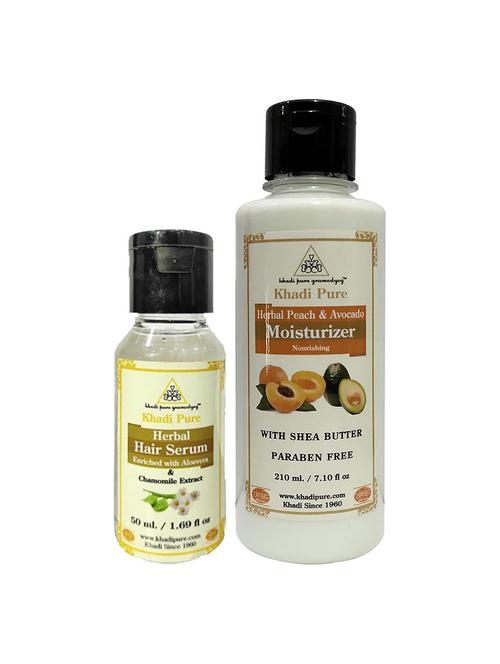 herbal hair serum + peach & avocado moisturizer (combo) - 18596351 - Very Small Image - 1