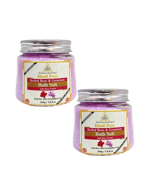 herbal rose & geranium bath salt with rose petals - 18596660 - Very Small Image - 1