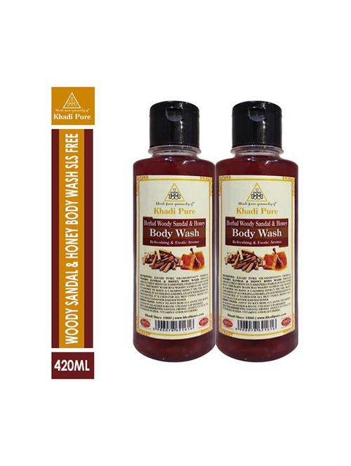 herbal woody sandal & honey body wash - 18596680 - Very Small Image - 1