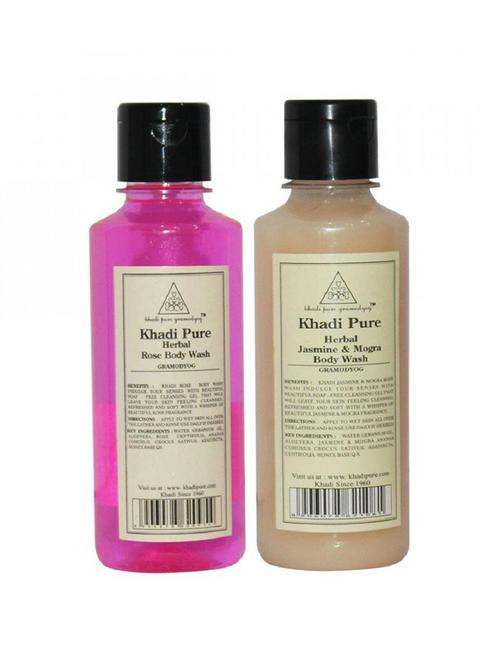herbal jasmine & mogra and rose body wash combo (420ml) pack 2 - 18596792 - Very Small Image - 1