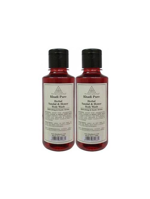herbal sandal & honey body wash 210 ml (pack of 2) - 18596807 - Very Small Image - 1