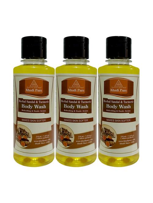 sandal & turmeric body wash - 210ml (set of 3) - 18596939 - Very Small Image - 1