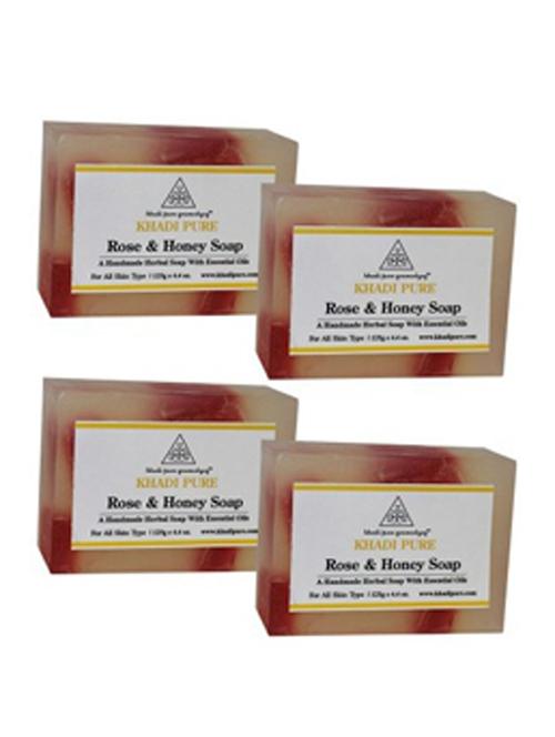 herbal rose & honey soap - pack of 4 (500g) - 18600741 - Very Small Image - 1