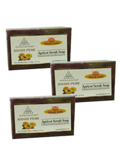 herbal apricot scrub soap - pack of 3 (375g) - 18600814 - Very Small Image - 1