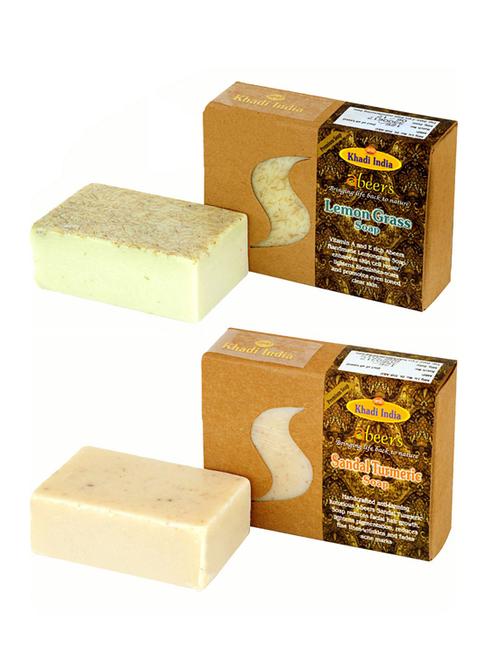 lemon grass & sandal turmeric premium soap (pack of 2) - 18601098 - Very Small Image - 1