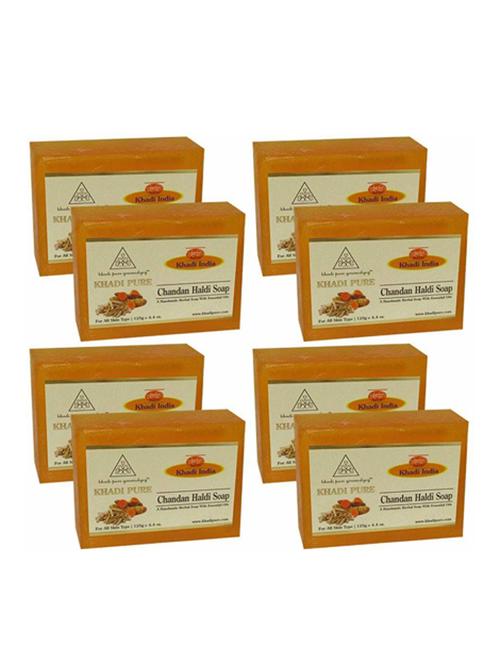 herbal chandan haldi soap - 125g (set of 8) - 18601129 - Very Small Image - 1