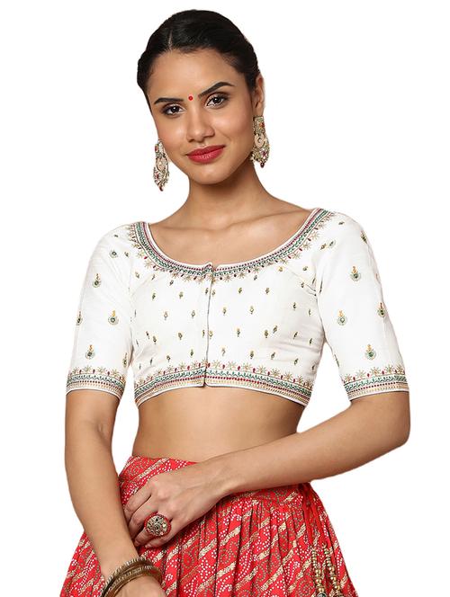 white silk embroidered blouse - 18601784 - Very Small Image - 1