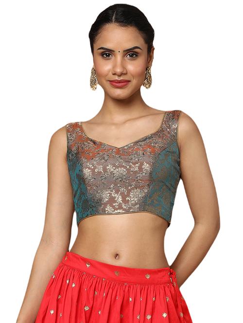 grey cotton blend regular blouse - 18601804 - Very Small Image - 1