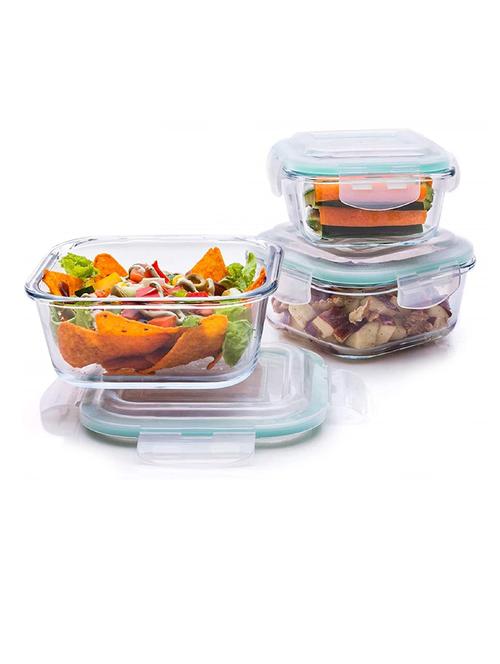 signoraware lock n store square glass container set of 3 - 18602123 - Very Small Image - 1