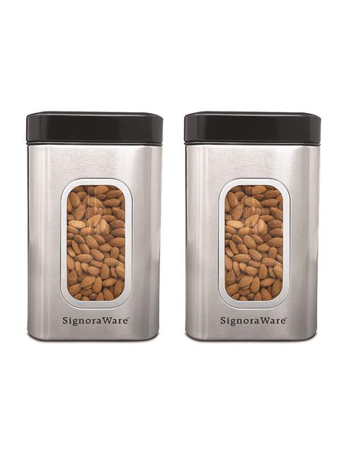 modular steel container squareshape with see through window pack of 2 - 1.8 l each - 18602152 - Very Small Image - 1