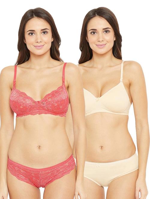 pack of 2 laced bra and panty set - 18604205 - Very Small Image - 1